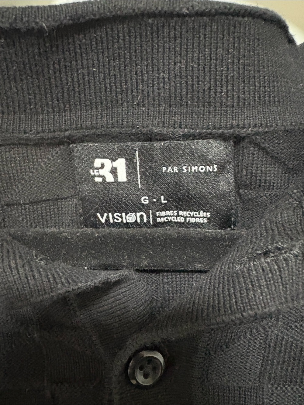 Raf Simons Black Textured Geometric Polo - Picture 3 of 3